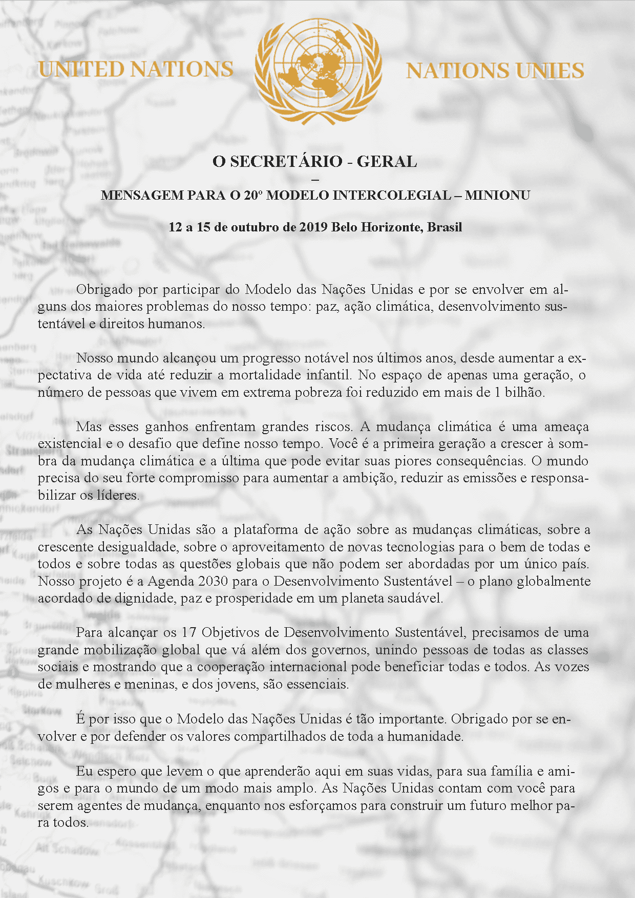 carta secretário ONU